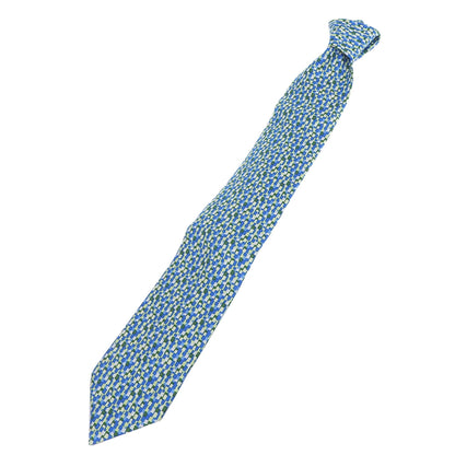 Hermes 5089 Pa 100% Silk All-Over Logo Print Tie