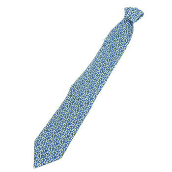 Hermes 5089 Pa 100% Silk All-Over Logo Print Tie