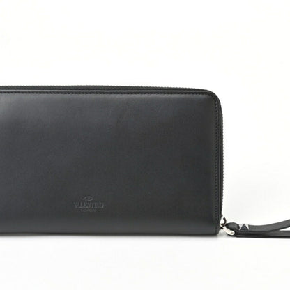 Valentino Vltn Calf Leather Wallet Round Zip 1Y2P0570Vna_0No Black S-155893