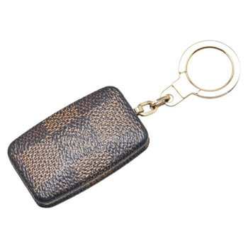 Louis Vuitton Damier Astropyle Keychain Key Ring Bag Charm Light M66186 Brown Gold Pvc Plated