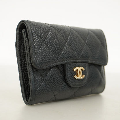 Chanel Matelasse Business Card Case In Caviar Leather