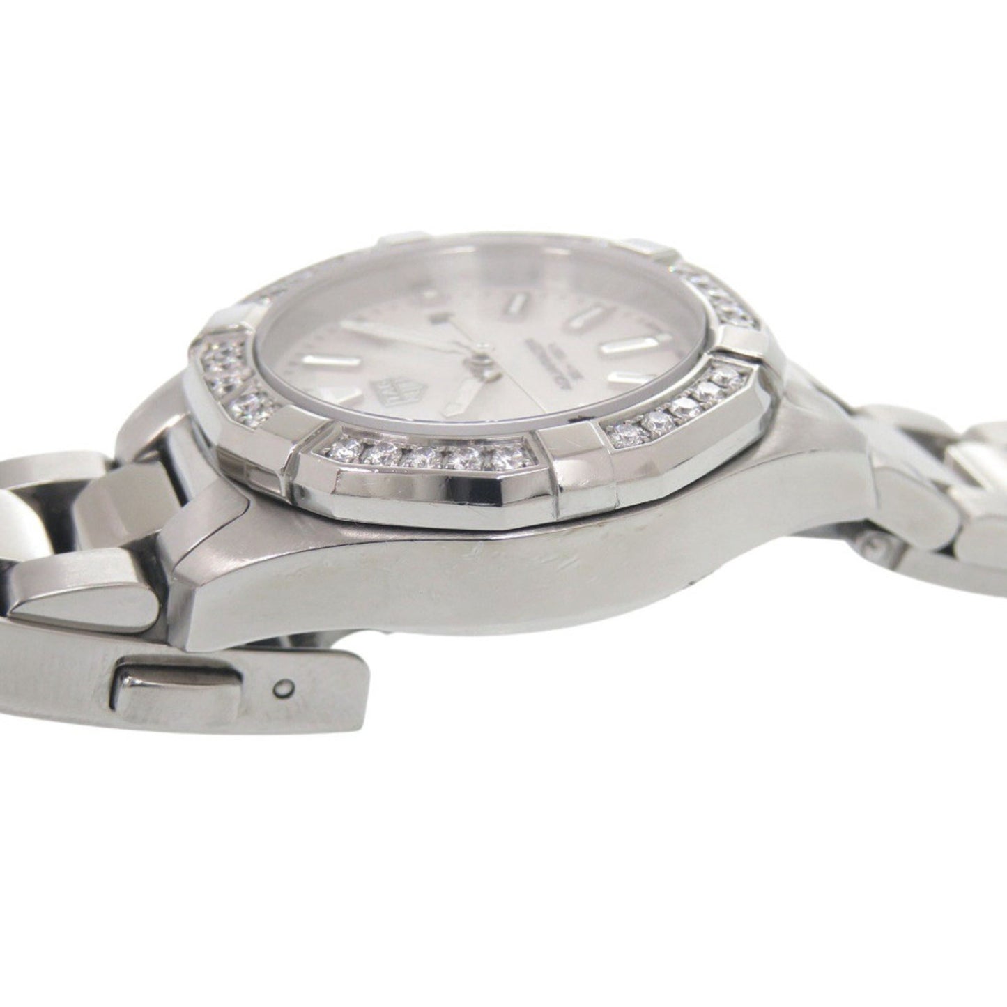 Tag Heuer Aquaracer Diamond Bezel Wbd1413.Ba0741 Stainless Steel White Shell Dial Quartz Watch 0235