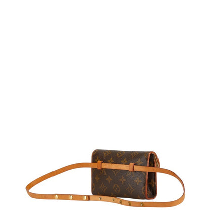 Louis Vuitton Monogram Pochette Florentine Body Bag Waist Shoulder M51855 Brown Pvc Leather
