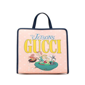 Gucci Gg Supreme Children'S Jetsons Space Family Handbag Tote Bag 605614 Pink Navy Multicolor