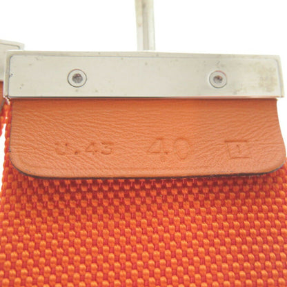 Hermes Hook Belt Waist Nylon Metal Orange I Stamp 0566Hermes
