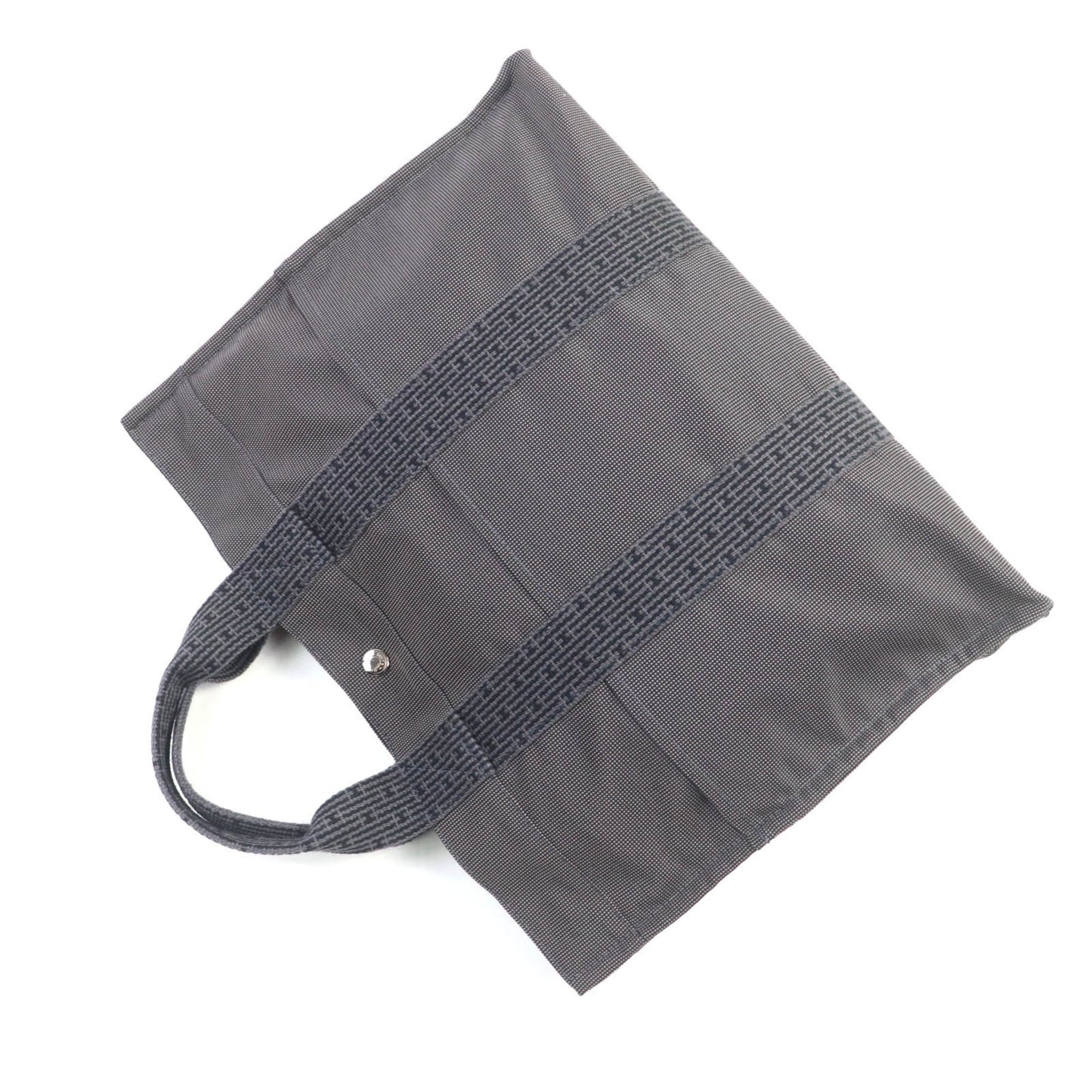 Hermes Air Line Mm Silver Hardware Serie Button Canvas Tote Bag Gray Made In France