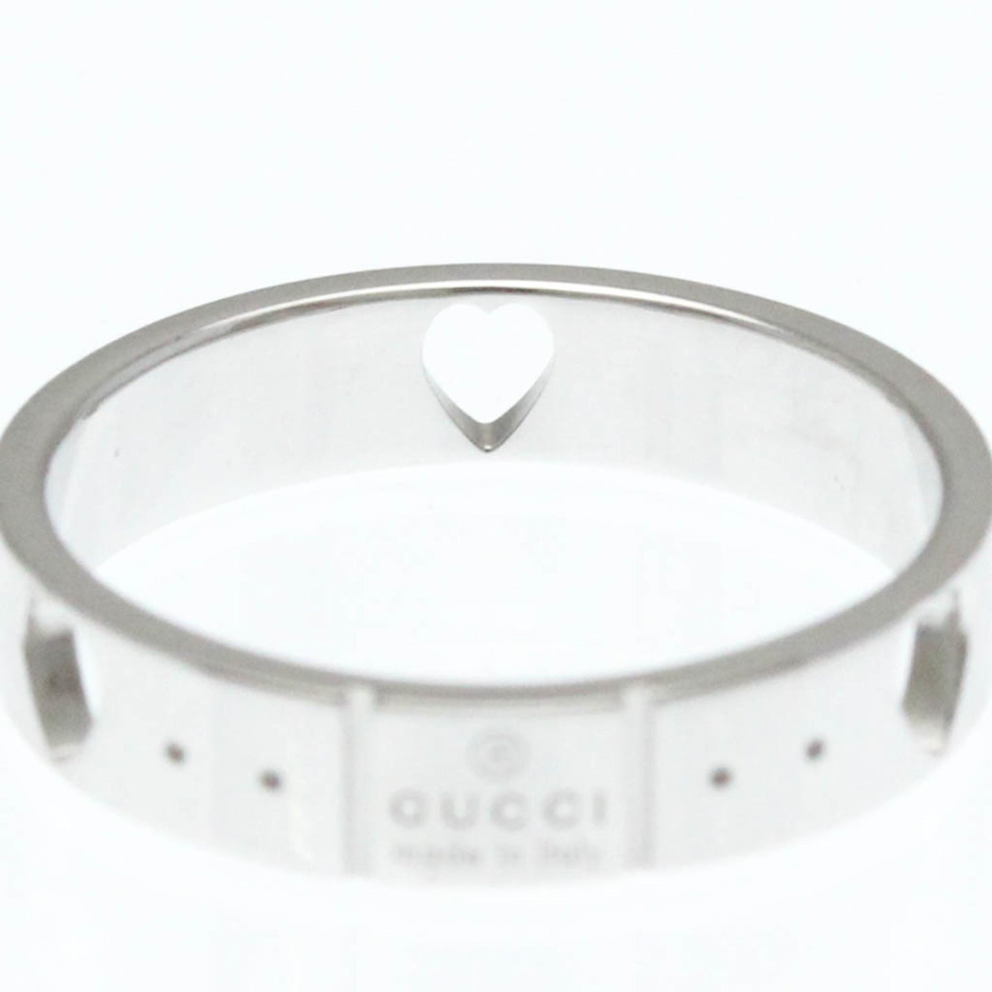 Gucci Icon Heart Ring White Gold (18K) Fashion No Stone Band Ring Silver