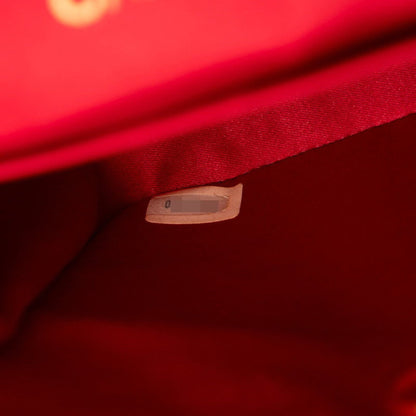Chanel Matelasse Coco Mark Chain Shoulder Bag In Red