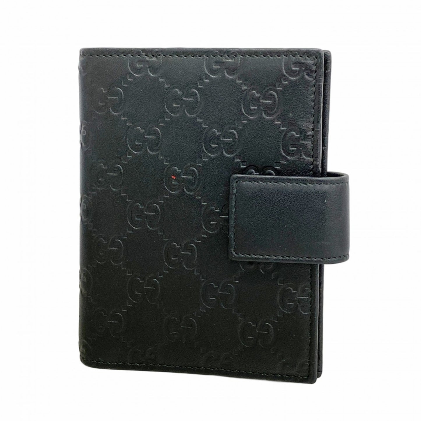 Gucci Guccissima Notebook Cover 115240 Leather Black Champagne