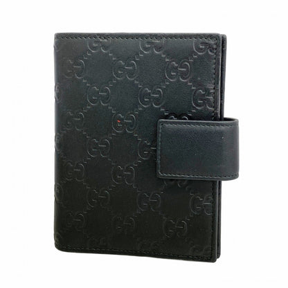 Gucci Guccissima Notebook Cover 115240 Leather Black Champagne
