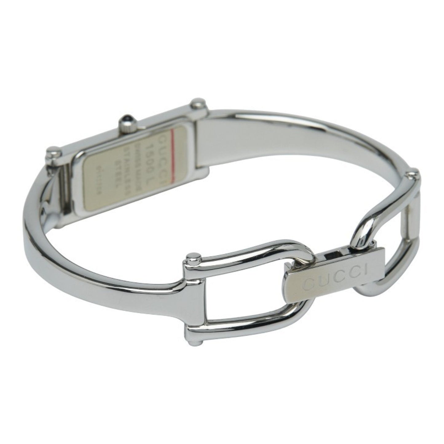 Gucci Bangle Watch 1500L Quartz Black Dial Stainless Steel