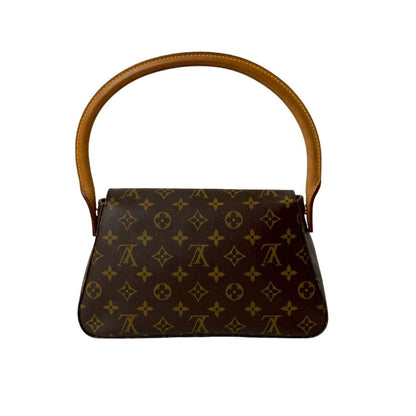 Louis Vuitton Looping Monogram Leather Handbag/One Shoulder Bag Brown 37775