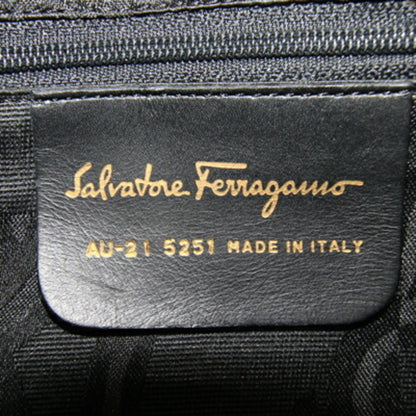 Salvatore Ferragamo Vara 21 5251 Handbag In Navy Blue Canvas