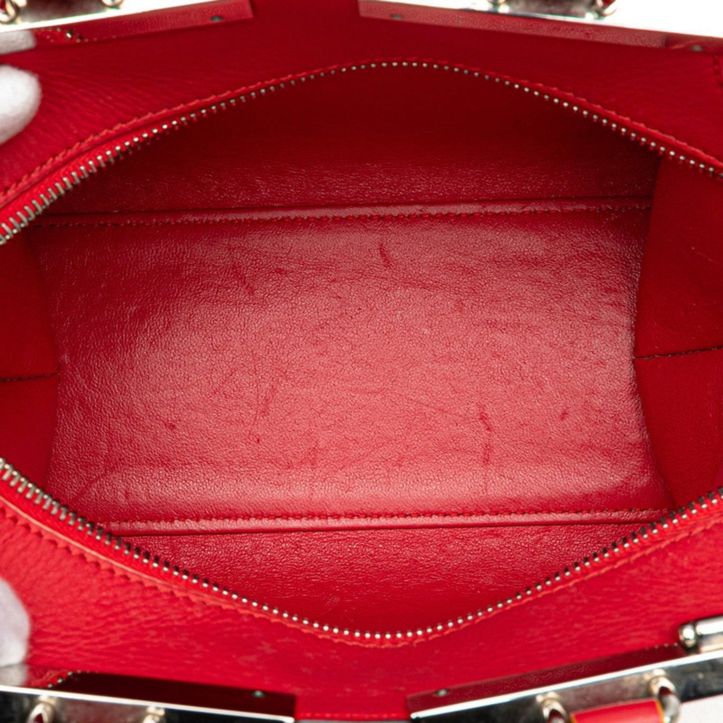 Fendi Petit Trois Jours Handbag 8Bh333 Red Leather