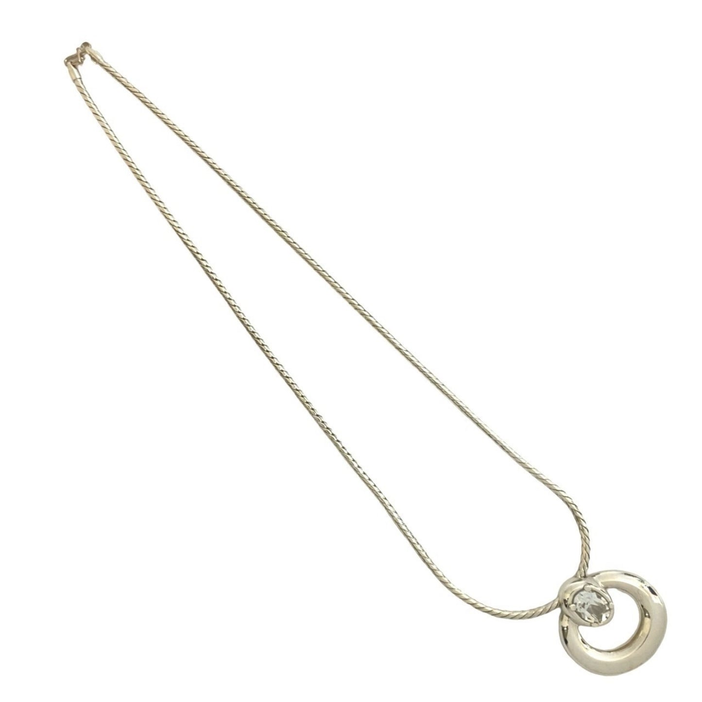 Hermes Silver 925 Topaz Necklace Pendant 823-7