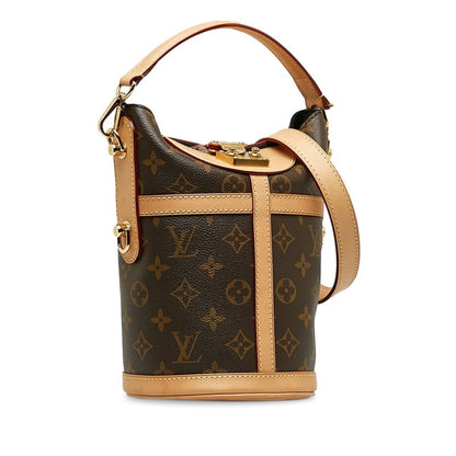 Louis Vuitton Monogram Duffle Bag Handbag Shoulder M43587 Brown Leather