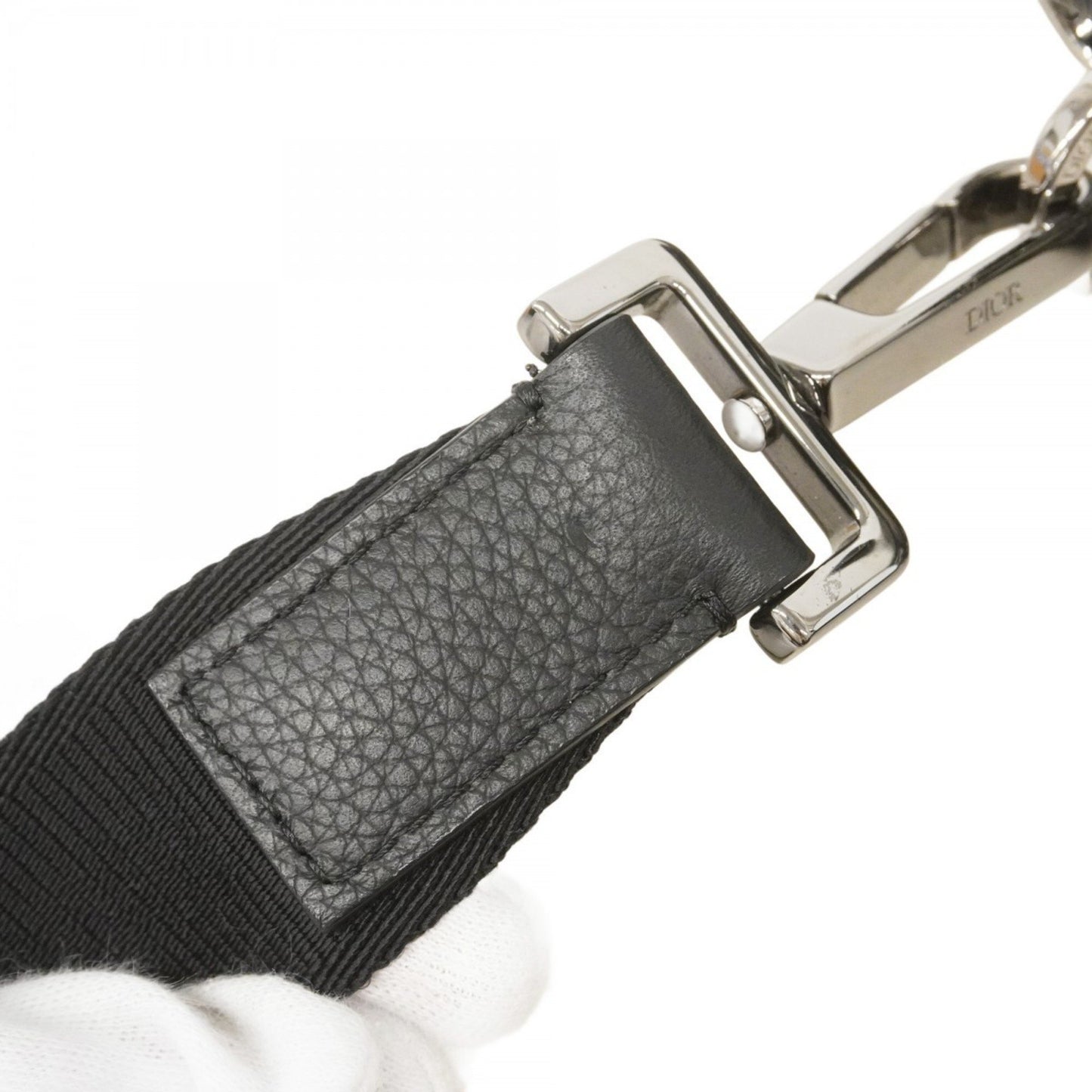 Christian Dior Trotter Saddle Canvas Shoulder Bag In Navy