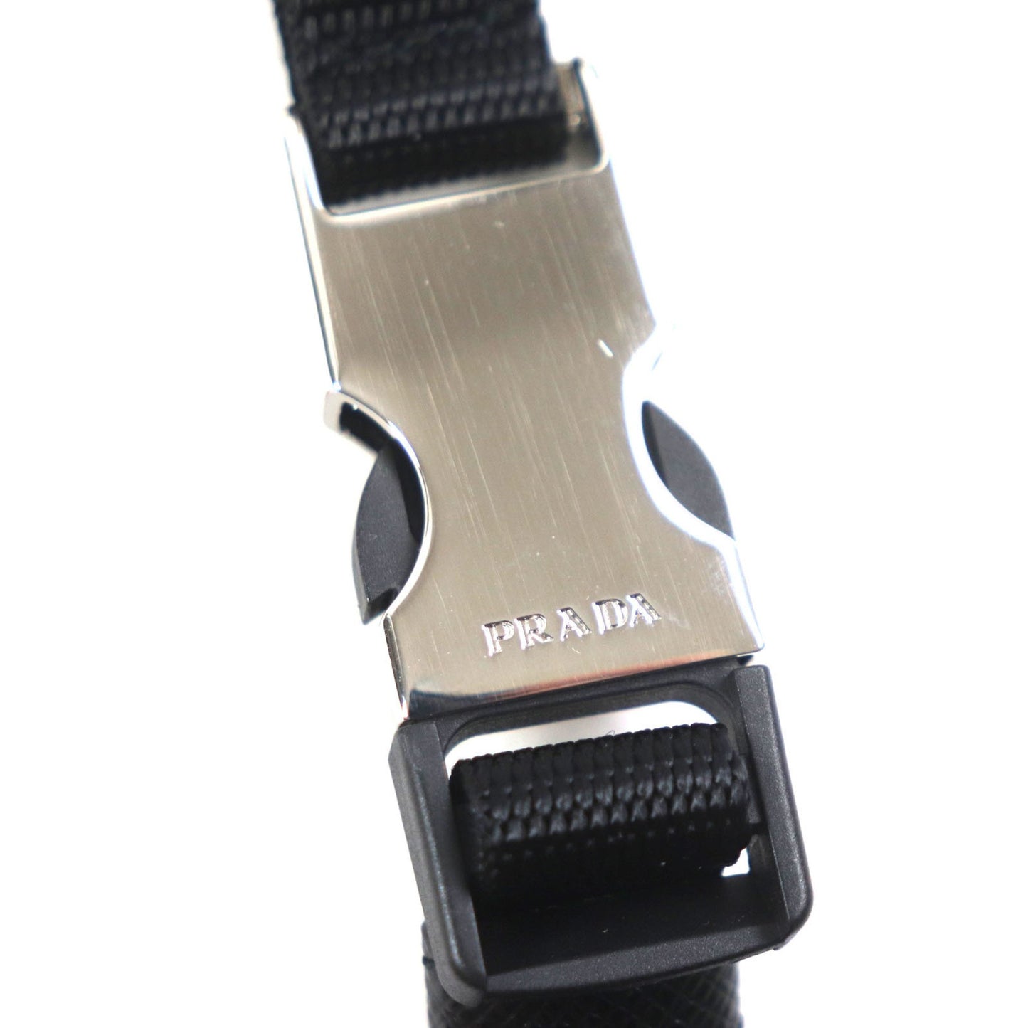 Prada 1Zt054 Nylon Re-Nylon Triangle Logo Neck Strap Phone Holder Smartphone Black Made In Italy