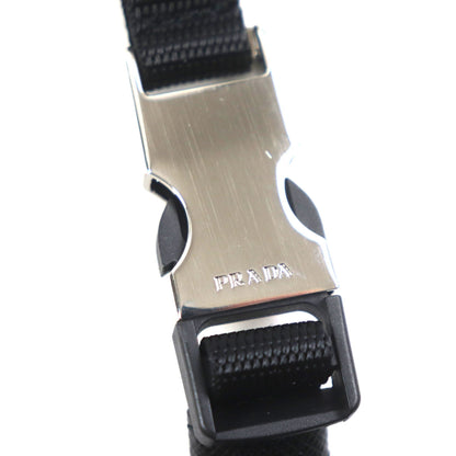Prada 1Zt054 Nylon Re-Nylon Triangle Logo Neck Strap Phone Holder Smartphone Black Made In Italy