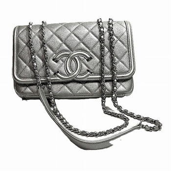 Chanel Matelasse Chain Shoulder Bag In Metallic Silver