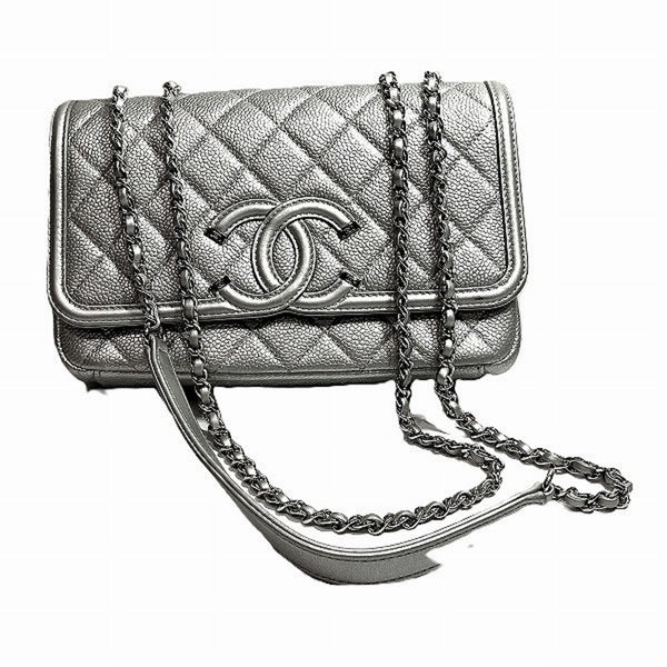 Chanel Matelasse Chain Shoulder Bag In Metallic Silver