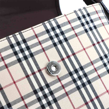 Burberry Nova Check Shoulder Bag In Canvas And Leather With Beige