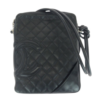 Chanel Matelasse Coco Mark Black Lambskin Shoulder Bag With Silver Hardware
