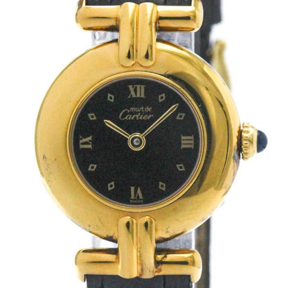 Cartier Must Colisee Gold Plated Leather Quartz