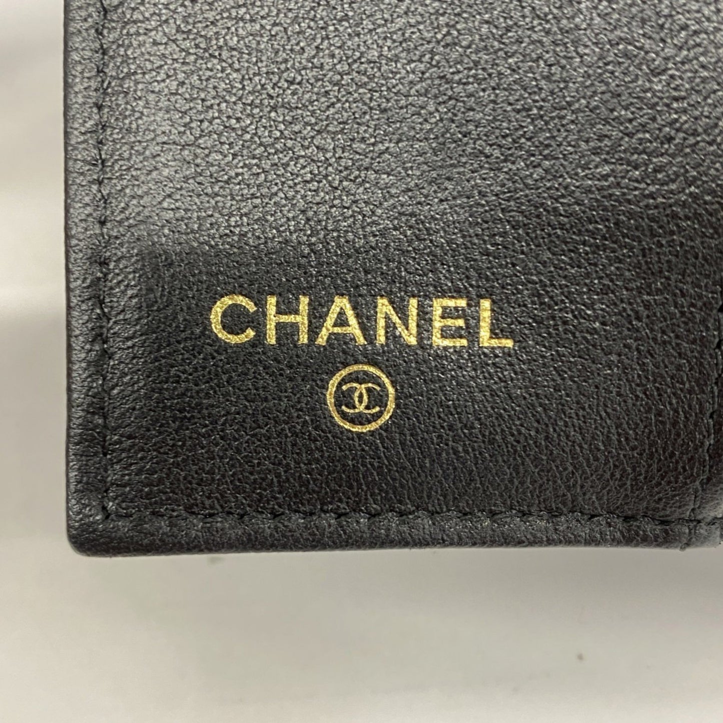 Chanel Matelasse Tri-Fold Wallet In Black Lambskin