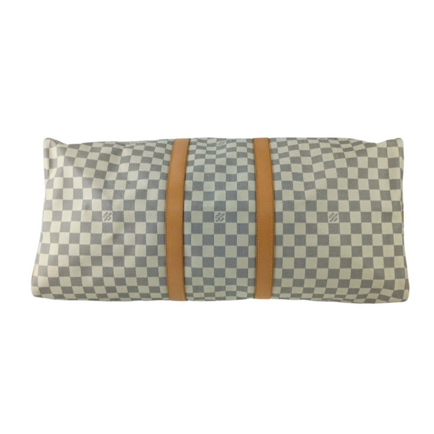 Louis Vuitton Louis Vuitton Damier Azur Keepall Bandouliere Boston Bag 55 N41429 White Leather