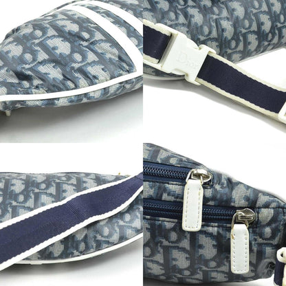 Christian Dior Trotter Nylon Waist Bag In Navy And White