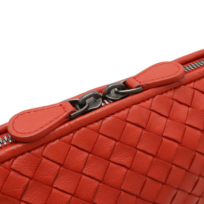Bottega Veneta Bottega Veneta Intrecciato Pochette Shoulder Bag Leather Red