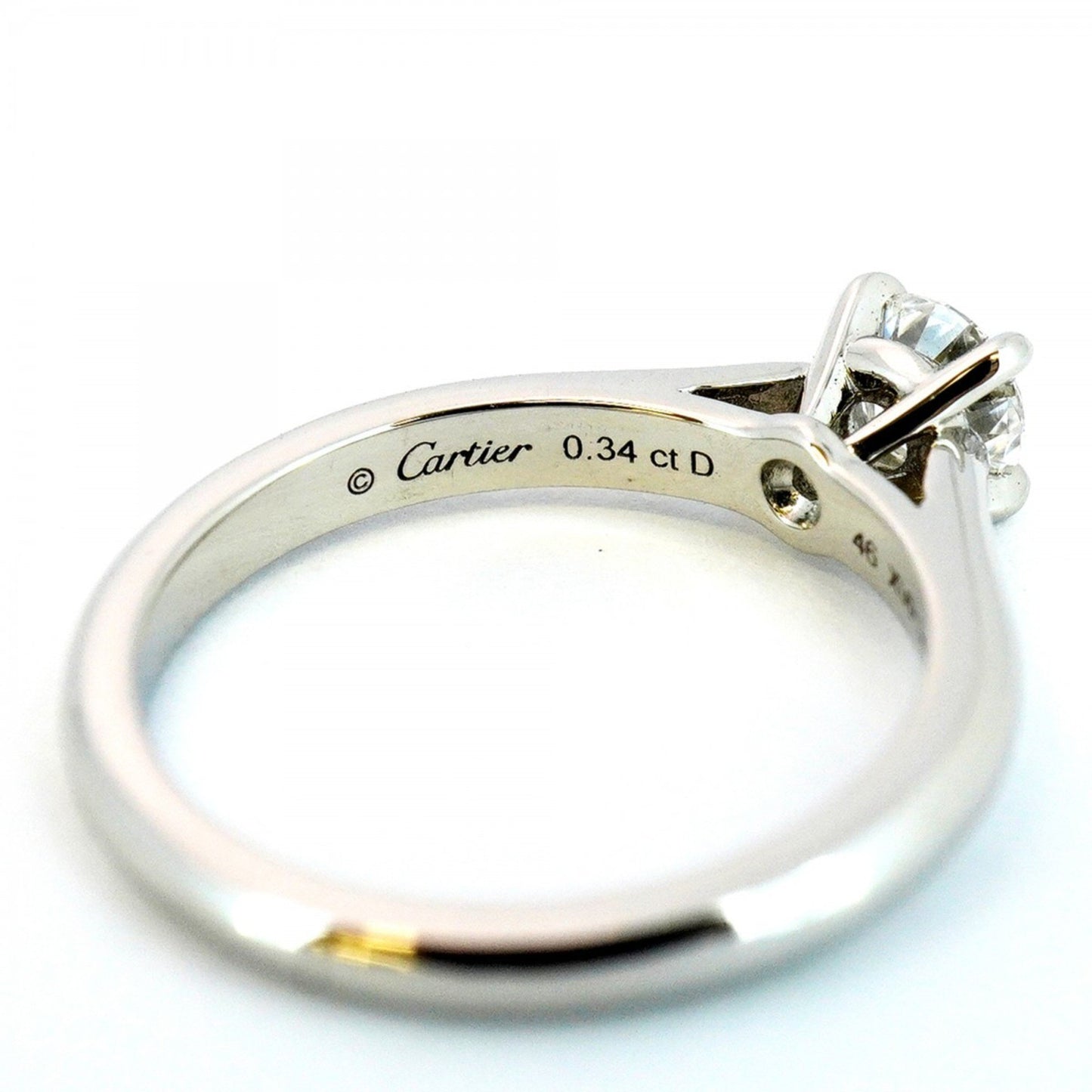 Cartier Solitaire Ring 1Pd Pt950 Platinum Diamond 0.34Ct #46