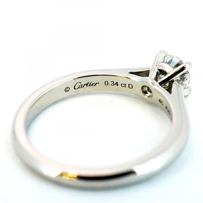 Cartier Solitaire Ring 1Pd Pt950 Platinum Diamond 0.34Ct #46