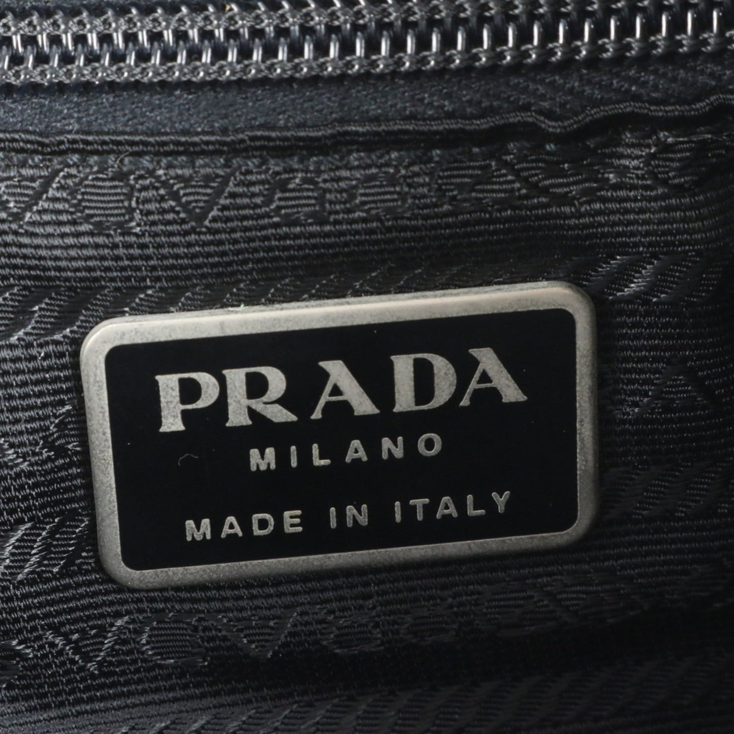 Prada Tessuto Nylon Backpack With Triangle Logo And Leather Plaque