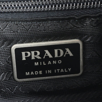 Prada Tessuto Nylon Backpack With Triangle Logo And Leather Plaque