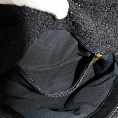 Chanel 19 2Way Hand Chain Shoulder Bag Tweed Leather Black As1160