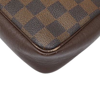 Louis Vuitton Damier Truss Makeup Accessory Pouch Shoulder Bag N51982 Brown Leather