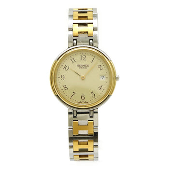 Hermes Windsor Date Ivory Dial Two-Tone Gp Stainless Steel