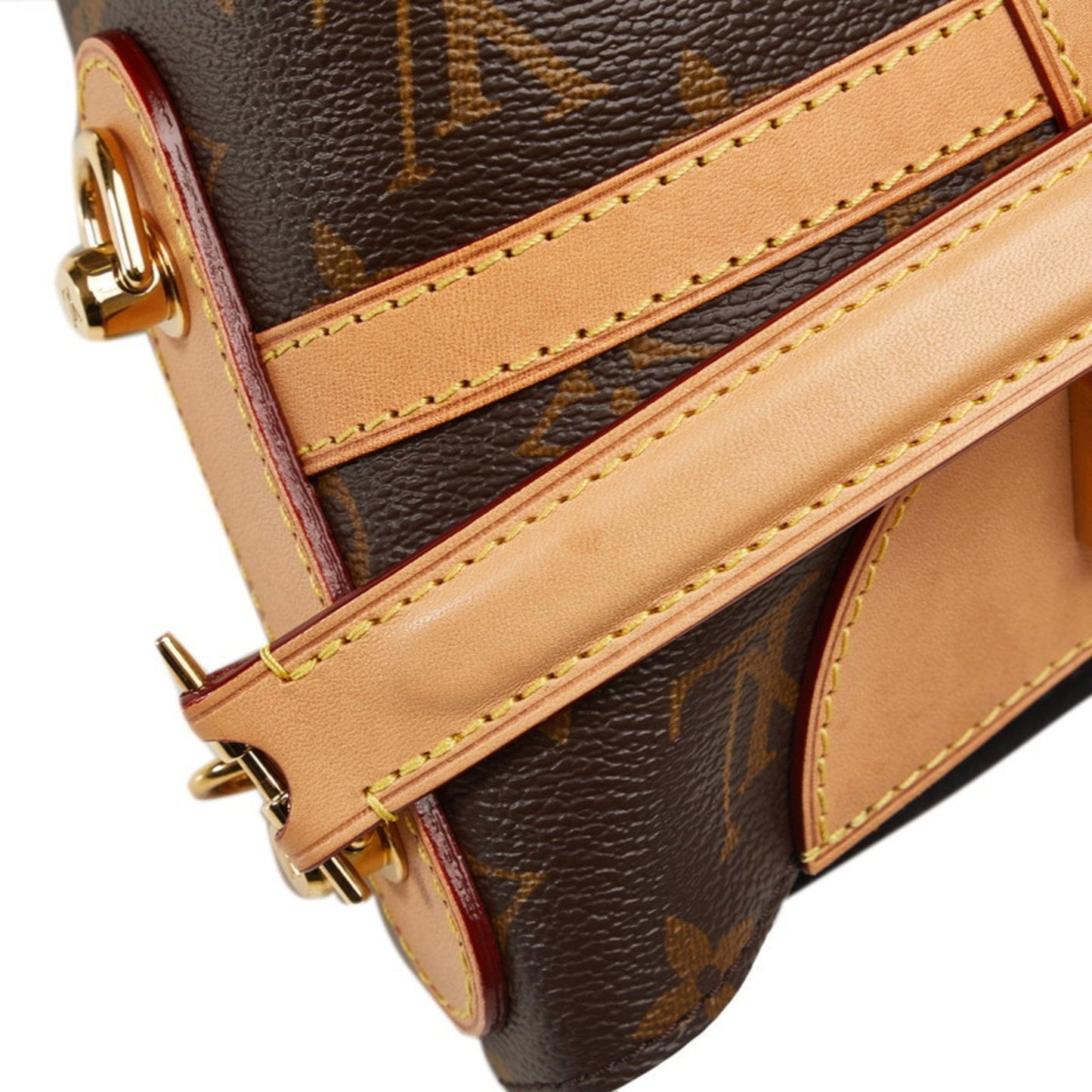 Louis Vuitton Monogram Duffle Bag Handbag Shoulder M43587 Brown Leather