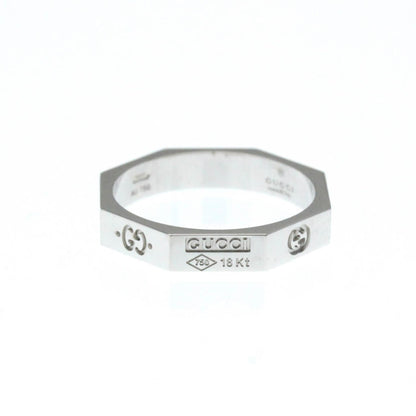Gucci Octagonal Ring White Gold (18K) Fashion No Stone Band Ring Silver