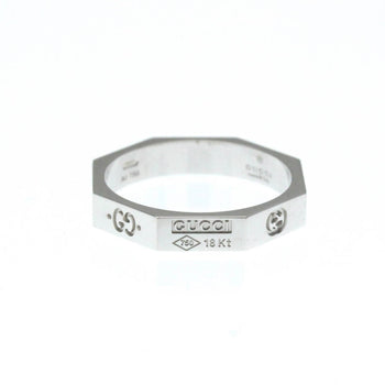 Gucci Octagonal Ring White Gold (18K) Fashion No Stone Band Ring Silver