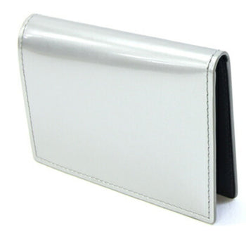 Dunhill Card Case Duke Metallic Du18F2470Dc074 Silver Black Patent Leather Pass Business Holder