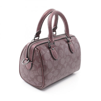 Coach Coach Signature Rowan Handbag Bag Coated Canvas Leather
