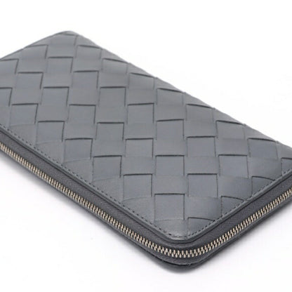 Bottega Veneta Intrecciato Zip Around Wallet Round 749427 Leather Gray K-157902