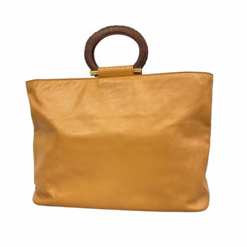 Celine Handbag Leather Orange Beige