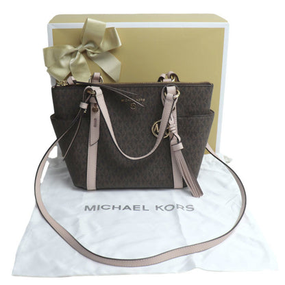 Michael Kors Sullivan Signature Sm 2-Way Shoulder Bag Brown Pink 30T0Gnxt1B