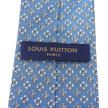 Louis Vuitton 2021 Louis Vuitton Vivienne Lv Logo 100% Silk Tie Blue Made In Italy