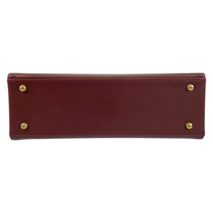 Cartier Must Line Wine Red Bordeaux Gold Hardware Leather Handbag