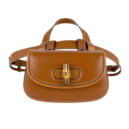 Gucci Bamboo 1947 Waist Bag/Body Bag In Brown Leather For Men And Women